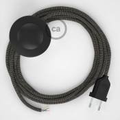 Creative Cables - Cordon pour lampadaire, câble RD74 ZigZag Anthracite 3 m. Choisissez la couleur de la fiche et de l'interrupteur! | Noir
