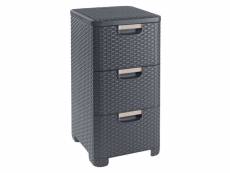 Curver armoire à tiroirs style 3x14l anthracite