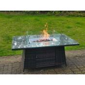 Dark Grey Mixed Rotin Firepit Table Table Table À