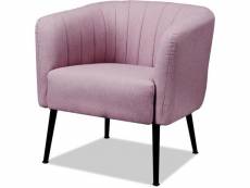 Fauteuil scalita rose - assise polyester pieds metal