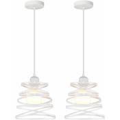 Groofoo - Lot de 2 Suspensions Luminaires Moderne Créatif Lustre Plafonnier de Design à Spirale en Cascade Vintage Métal E27 Lampe Suspension pour