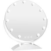 Haloyo - Miroir de Maquillage Hollywood , rotondo 50 cm- avec 11 Ampoules, led Réglables Dimmables, Tactile, 3 Modes d'Éclairage, Miroir Lumineux
