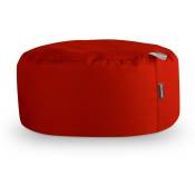 Happers - Pouf Rond Similicuir Outdoor Rouge rouge