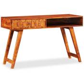 Helloshop26 - Bureau table meuble travail informatique d'écriture bois massif de sesham 118 cm - Bois