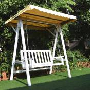 Hollywood swing balançoire en bois balançoire de jardin 188 x 161 x 88 cm chaise longue suspendue - Melko
