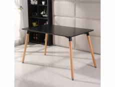 Hombuy® ensemble de table à manger rectangulaire noire et 4 chaises de salle à manger noires et blanches pour salon