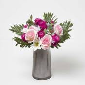 Homescapes - Bouquet de fleurs artificielles Lys et