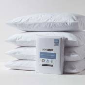 Homescapes - Protège-oreiller imperméable en tissu éponge 50 x 75 cm, Lot de 4 - Blanc