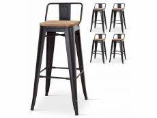 Kosmi - lot de 4 chaises de bar, grands tabourets style