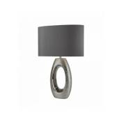 Lampe de table à base ovale chrome artisan 1 ampoule - Chrome