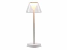 Lampe de table sans fil led beverly white blanc plastique h34cm