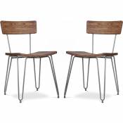 Lot de 2 chaises de salle à manger en bois - Design