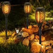 Lot de 3 led lampe solaire plug-in noir extérieur jardin décor die cut lampe lampe cour spot Earth Spike