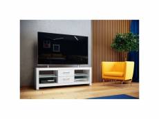 Meuble tv design avec étagères - blanc 1268