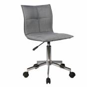Meubletmoi - Chaise de bureau en tissu gris anthracite matelassé roulettes - agency