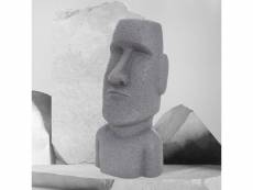 Moai rapa nui figure de tête grise, 26,5x19x53,5 cm, résine de pierre moulée 300001244