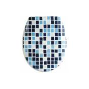 MSV - siège wc thermo-duro à fermeture lente e mozaico bleu