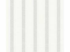 Papier peint rayé blanc et gris - as-361671 - 53 cm