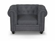 Paris prix - fauteuil design lin "chesterfield" 110cm gris
