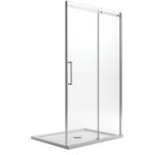 Porte de douche avec easy-clean h 200 mod. Prime 150 cm verre transparent 8 mm vers droite