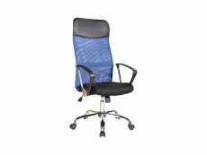 Rebecca mobili chaise de bureau noir bleu tissu respirant pu 113 /123x57,5x58,5