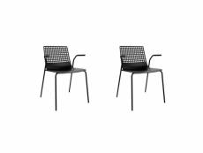 Set 2 fauteuil wire - resol - noir - acier peint, fibre de verre, polypropylène 560x544x790mm