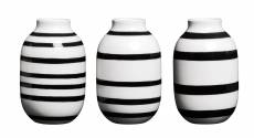 Set de 3 vases en miniature noir H8cm