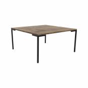 Table basse carrée en bois et métal 90x90cm marron