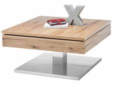 Table basse design en chêne noueux - 75 x 38 x 75 cm -pegane-