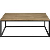 Table basse Icub. style industriel vintage 80x100x37 cm. Noir - Noir