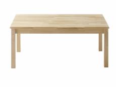 Table basse rectangulaire en bois hêtre massif - longueur 105 x hauteur 45 x profondeur 65 cm