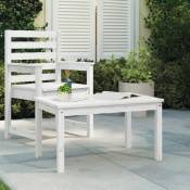 Table de jardin blanc 82,5x50,5x45 cm bois massif de