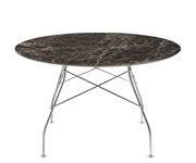 Table ronde Glossy Marble / Ø 128 cm - Grès effet marbre - Kartell marron en céramique