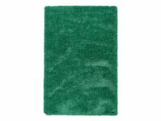 Tapis brilliant shaggy - à longs poils - épais - vert 65x135 cm