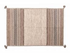 Tapis moderne kansas, style kilim, 100% coton, ivoire, 200x140cm 8052773468510