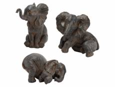 Trois statuettes de décoration éléphant