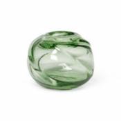 Vase Water Swirl / Verre recyclé soufflé bouche - Ø 21 x H 16 cm - Ferm Living vert en verre