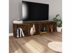 Vidaxl bibliothèque|meuble tv chêne fumé 36x30x143cm bois d'ingénierie