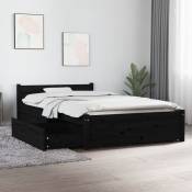 Vidaxl - Cadre de lit avec tiroirs Noir 90x200 cm
