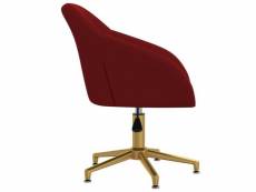 Vidaxl chaise pivotante de bureau rouge bordeaux velours