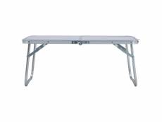 Vidaxl table pliable de camping blanc aluminium 60x40 cm 48185