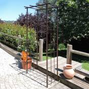 Arche de jardin pergola en fer vieilli tubes carrés