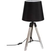 Atmosphera - Lampe en bois trépied Runo - h. 58 cm - Noir - - Noir