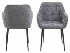 Boboxs lot de 2 fauteuils de table bea tissu gris