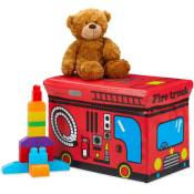 Caisse à jouets pliant, Motif, boîte de rangement avec espace & couvercle, rembourré, 34 x 49 x 31 cm, rouge - Relaxdays