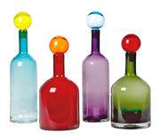 Carafe Bubbles & Bottles / Verre - Set de 4 / H 44 cm - Pols Potten multicolore en verre