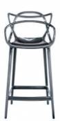 Chaise de bar Masters / H 65 cm - Métallisée - Kartell gris en plastique