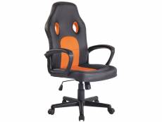 Chaise de bureau elbing en similicuir , noir / orange