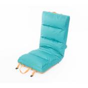 Chaise de camping Lounger pétrole bleu 128x52 cm -