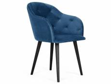 Chaise / fauteuil honorine velours bleu